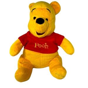 Disney Winnie The Pooh Plush Bear Sitting Stuffed Animal Red Shirt 11’